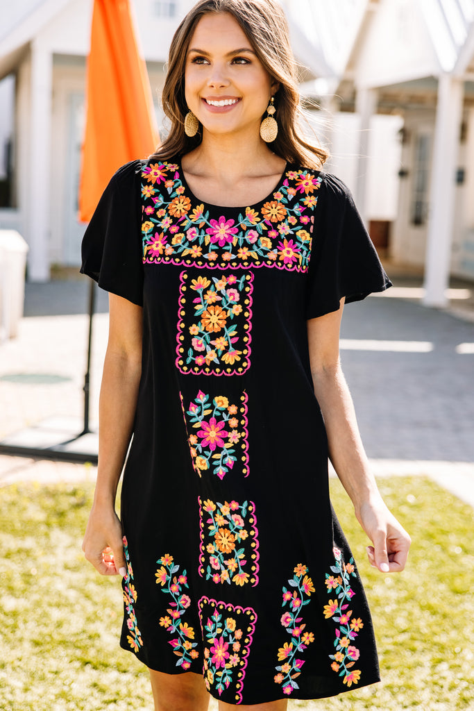 Black Embroidered Dress – Shop The Mint